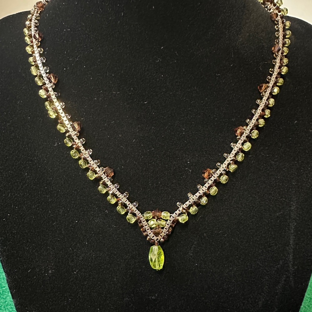 Miguel Ases Beaded Necklace 18 inch total length.